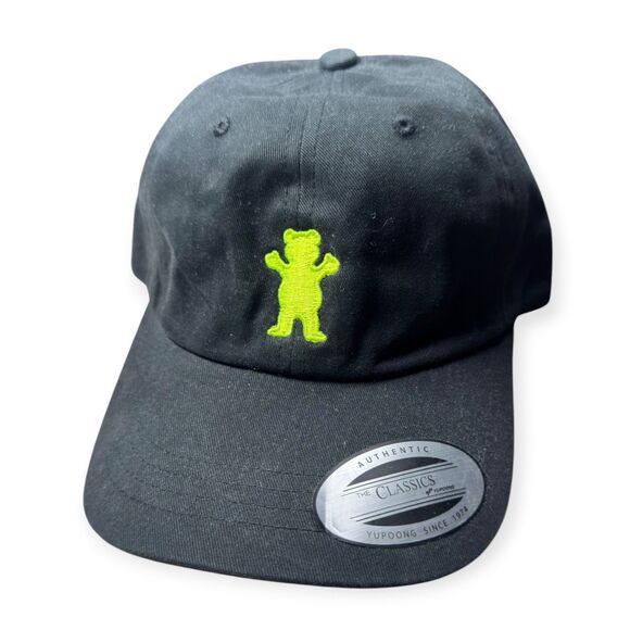 Other - Black Adjustable Green Bear Strapback Hat Y2K